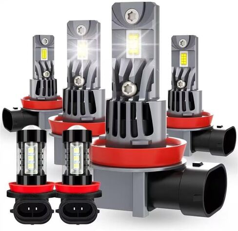 Replacement Bulbs for Honda HR-V 2016-2018, High Low Beam Bulbs, Fog Light, 6500K Cool White, Flicker-Free, 50000 Hours Lifespan, Plug and Play, 4 PCS in Saudi Arabia