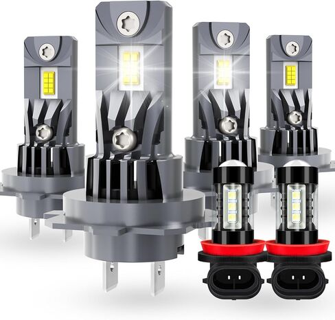 Replacement Bulbs for Honda HR-V 2016-2018, High Low Beam Bulbs, Fog Light, 6500K Cool White, Flicker-Free, 50000 Hours Lifespan, Plug and Play, 4 PCS in Saudi Arabia