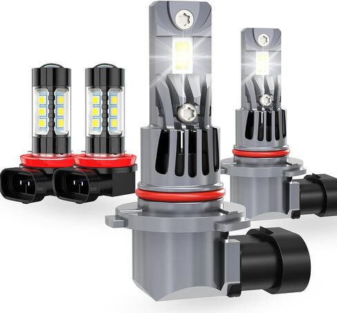 Replacement Bulbs for Honda HR-V 2016-2018, High Low Beam Bulbs, Fog Light, 6500K Cool White, Flicker-Free, 50000 Hours Lifespan, Plug and Play, 4 PCS in Saudi Arabia