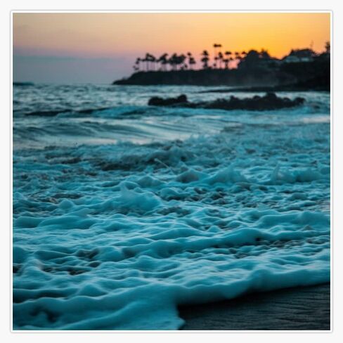 Magnet Tropical Blue Waves at Sunset Magnetic Reusable Vinyl Sticker Decal 5" in Saudi Arabia