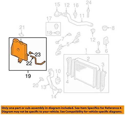 Compatible with 01-05 Century Impala Coolant Reservoir Overflow Bottle Expansion Tank w/Cap in Saudi Arabia