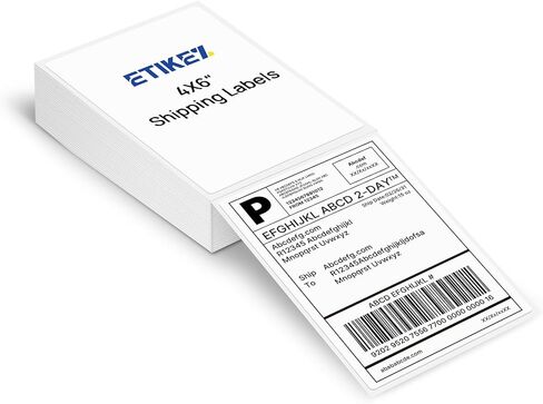 4x6 Direct Thermal Shipping Labels, Pack of 500, Perforated Fanfold, Commercial Grade Permanent Adhesive for Thermal Printers, Mailing & Shipping Packages in Saudi Arabia