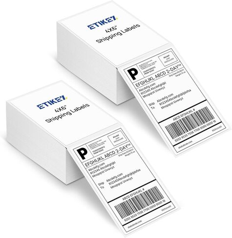 4x6 Direct Thermal Shipping Labels, Pack of 500, Perforated Fanfold, Commercial Grade Permanent Adhesive for Thermal Printers, Mailing & Shipping Packages in Saudi Arabia