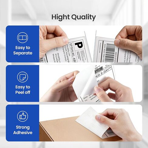 4x6 Direct Thermal Shipping Labels, Pack of 500, Perforated Fanfold, Commercial Grade Permanent Adhesive for Thermal Printers, Mailing & Shipping Packages in Saudi Arabia