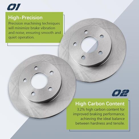Rear Brake Rotors Compatible with 2005 2006 2007 2008 Chevrolet Cobalt, 2008 2009 2010 HHR, 2004 2005 2006 2007-2012 Chevy Malibu, Pontiac G5 G6 Pursuit, Saturn Aura Ion Brakes, 10.62" Rotor in Saudi Arabia