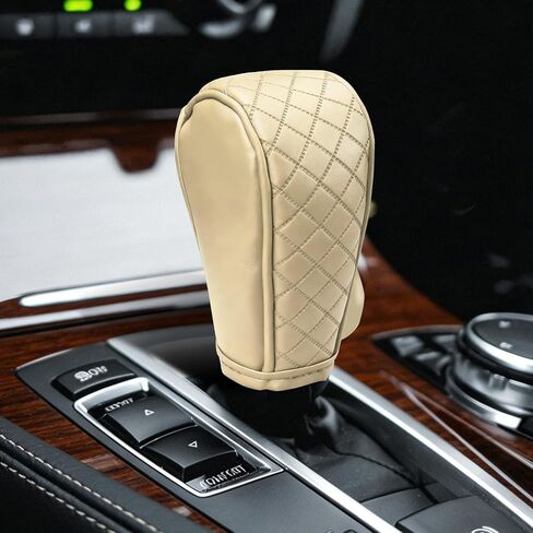 Leather Car Gear Shift Knob Cover, Shifter Cover, Dustproof Gear Shift Stick Protector with Diamond Embroidery, Anti-Slip Breathable Shifter Stick Protector Universal for Cars (Black) in Saudi Arabia