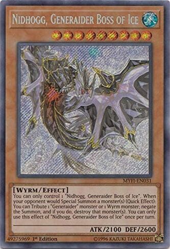 يو غي أوه! - Nidhogg، Generaider Boss of Ice - MYFI-EN031 - Secret Rare - الإصدار الأول - Mystic Fighters in Kuwait