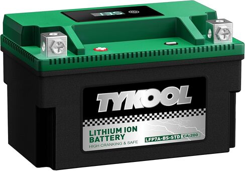 LFP7A-BS-STD Lithium Battery, Replaces YTX7A-BS, CTX7A-BS, GTX7A-BS180CCA 3.2Ah Fits for Motorcycle ATV, Compatible with Kymco Agility 125 SYM Fiddle II GY6 150cc Moped, Smart Digital Readout, [+ -] in Kuwait