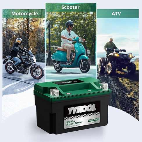 LFP7A-BS-STD Lithium Battery, Replaces YTX7A-BS, CTX7A-BS, GTX7A-BS180CCA 3.2Ah Fits for Motorcycle ATV, Compatible with Kymco Agility 125 SYM Fiddle II GY6 150cc Moped, Smart Digital Readout, [+ -] in Kuwait
