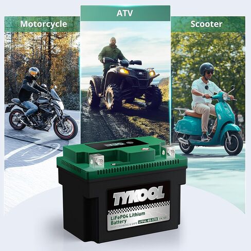 LFP4L-BS-STD Lithium Battery, Replaces YTX4L-BS, 140CCA 2.8Ah, Fits ATV Motorcycle Lawn Mower, Compatible with Polaris Outlaw 50 Honda Grom Troy-Bilt Mowers Digital Readout, Polarity [- +] in Kuwait