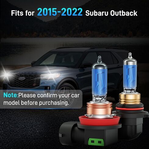 مصابيح أمامية هالوجين XFLHEHD Outback تناسب 2015-2022 Subaru Outback Halogen مجموعة شعاع عالية منخفضة، مصابيح هالوجين فائقة السطوع 5000K، 12 فولت - 100 وات، حزمة من 4 in Kuwait