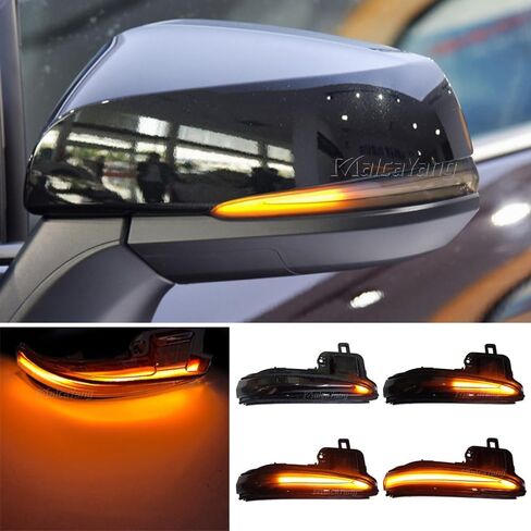 ترقية الوامض الديناميكي المتسلسل LED مرآة جانبية بدوره إشارة الضوء لـ 2016-2020 Toyota Highlander Tacoma N300 Alphard Vellfire RAV4 XA50 Lexus LM 2019، مصباح مؤشر تسلسلي بعدسة دخانية سوداء in Kuwait