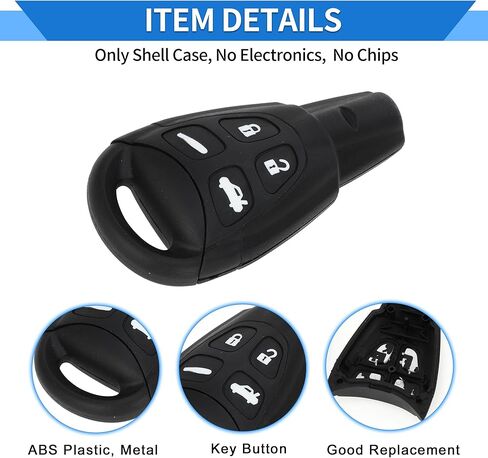 Key Shell Case for SAAB 93 2007-2012 Estate and Saloon Keyless Entry Remote Key Fob Replacement Case 4 Buttons in Saudi Arabia