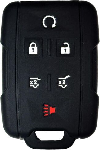 Key Fob Cover Tahoe Denali: 6 Buttons Remote Case Protector Fit for Chevy Suburban GMC Tahoe Yukon XL Denali 84540864 13577766 13577767 7812A32337100 M3N32337100 2015 2016 2017 2018 2019 2020 (Black2) in Saudi Arabia