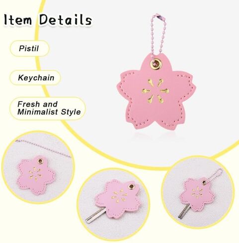 yaozeio Cherry Blossom Key Fob Cover for Women Pink Flower Keys Protector Cover for Girls Sakura Key Color Identifiers for Best Keys Bag Accessory for Girls Christmas Birthday Gifts Sakura Lovers in Kuwait