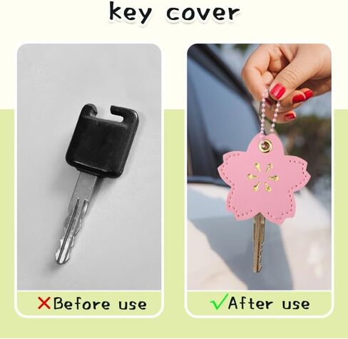 yaozeio Cherry Blossom Key Fob Cover for Women Pink Flower Keys Protector Cover for Girls Sakura Key Color Identifiers for Best Keys Bag Accessory for Girls Christmas Birthday Gifts Sakura Lovers in Kuwait
