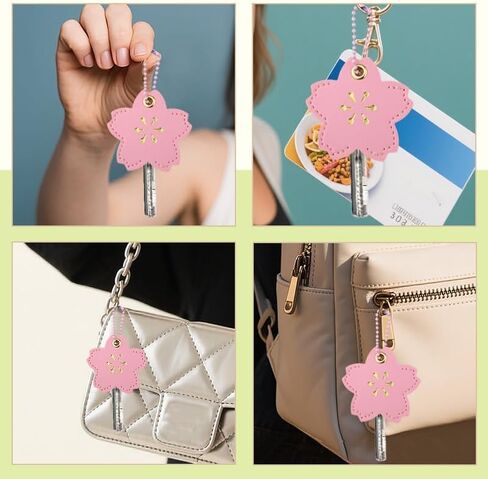 yaozeio Cherry Blossom Key Fob Cover for Women Pink Flower Keys Protector Cover for Girls Sakura Key Color Identifiers for Best Keys Bag Accessory for Girls Christmas Birthday Gifts Sakura Lovers in Kuwait