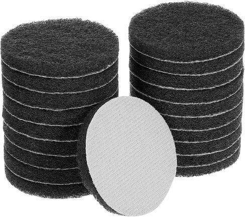 uxcell 20 Pcs 3 Inch Nylon Hoop Scrubbing Pad 800 Grits Scrubber Scouring Pads Hoop and Loop Surface Conditioning Drill Scuffing Disc, Grey in Kuwait
