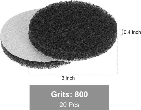 uxcell 20 Pcs 3 Inch Nylon Hoop Scrubbing Pad 800 Grits Scrubber Scouring Pads Hoop and Loop Surface Conditioning Drill Scuffing Disc, Grey in Kuwait