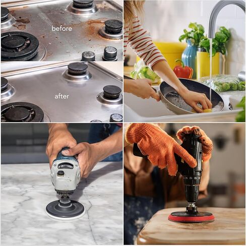 uxcell 20 Pcs 3 Inch Nylon Hoop Scrubbing Pad 800 Grits Scrubber Scouring Pads Hoop and Loop Surface Conditioning Drill Scuffing Disc, Grey in Kuwait