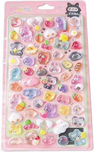 ملصقات منتفخة ثلاثية الأبعاد، ملصقات فقاعات Kawaii، ملصقات هواتف مزخرفة لأجهزة iPhone والعناصر اليومية، ملصقات لطيفة، نمط حيوانات in Kuwait
