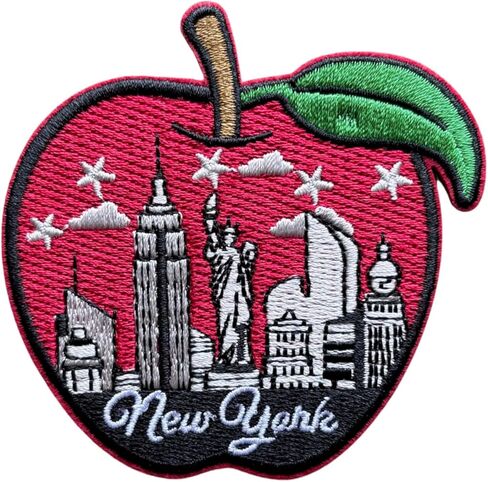 Fruit New York City Patch, 3" Travel Patch Sew On or Iron On for Clothes, Jeans, Backpacks, Hats, City Country Skyline Embroidered Patch, Aesthetic Patch for Travelers and Adventure Lovers in Saudi Arabia