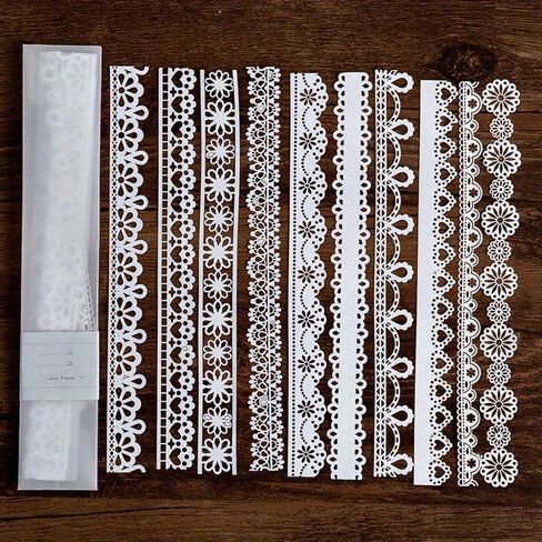 Leaf Plants Circle Lace Material Paper Junk Journal Planner Craft Paper Scrapbooking Vintage Decorative DIY Craft Photo Albums - For Crafters & Scrapbook Enthusiasts - Perfect for Vintage & Nature in Kuwait