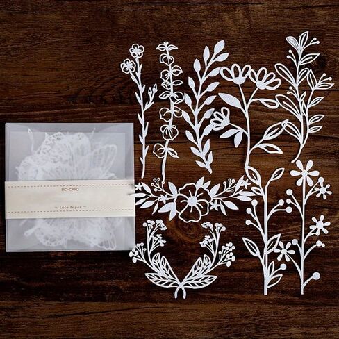 Leaf Plants Circle Lace Material Paper Junk Journal Planner Craft Paper Scrapbooking Vintage Decorative DIY Craft Photo Albums - For Crafters & Scrapbook Enthusiasts - Perfect for Vintage & Nature in Kuwait