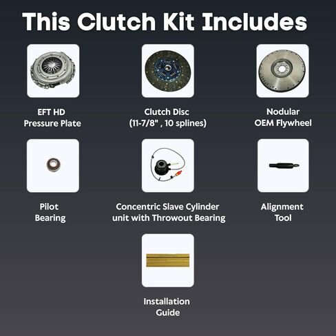 EFT HD OEM Clutch Kit مع دولاب الموازنة لـ 2001-2006 Chevy Silverado 1500 & 2001-2007 GMC Sierra 1500 4.8L V8 - ترقية الأداء الثقيل - ملاءمة دقيقة - تقدم ضمان العلامة التجارية لمدة 12 شهرًا in Kuwait