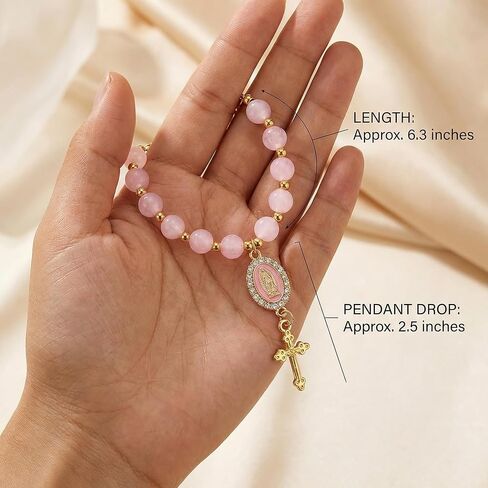 Steering Wheel Charm, Beaded Chain, Pink Beaded Car Accessory for Custom Accents, Single Piece Decorative Hanging Ornament with Easy Installation in Saudi Arabia