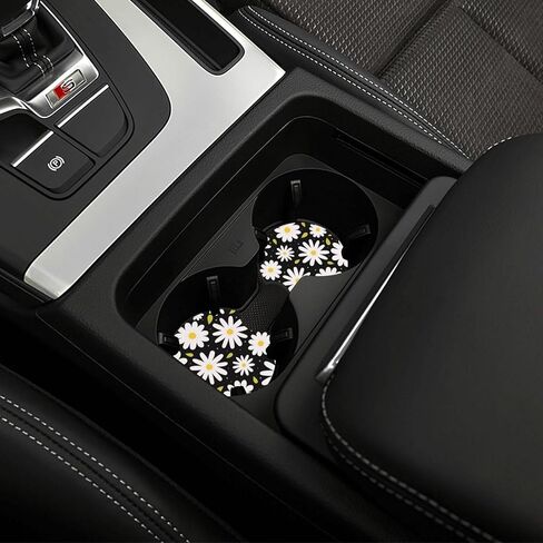 Beautiful Daisy Steering Wheel Cover Cute Daisy Steering Wheel Cover Floral Breathable Universal for 15 Inch Anti-Slip Car with 2 Pieces Car Coasters Suitable for Men Women Daisys in Kuwait