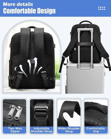Travel Backpack For Women Men,40×30×20 Carry On Backpack Flight Approved,Casual Outdoor Daypack Laptop backpack,Black in Saudi Arabia
