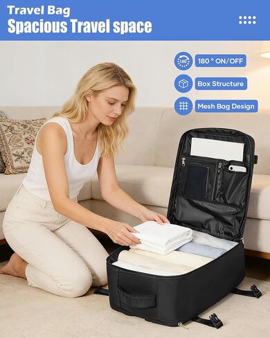 Travel Backpack For Women Men,40×30×20 Carry On Backpack Flight Approved,Casual Outdoor Daypack Laptop backpack,Black in Saudi Arabia