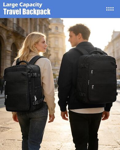Travel Backpack For Women Men,40×30×20 Carry On Backpack Flight Approved,Casual Outdoor Daypack Laptop backpack,Black in Saudi Arabia