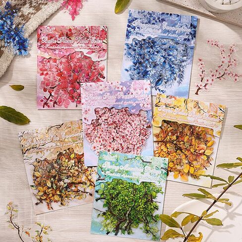 20 Vintage Floral PET Decorative Stickers, Soft Pastel Floral journaling Supplies, Suitable for Scrapbooking, Crafts, Photo Album Decoration, Collage Projects in Kuwait
