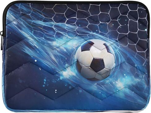 Soccer Blue Ray 13-14 Inch Laptop Sleeve Bag for Men Women Durable Protective Computer Carrying Cover with Waterproof Fabric Polyester Vertical Case for Most Monitors Tablet Notebook in Saudi Arabia