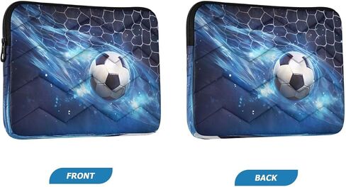 Soccer Blue Ray 13-14 Inch Laptop Sleeve Bag for Men Women Durable Protective Computer Carrying Cover with Waterproof Fabric Polyester Vertical Case for Most Monitors Tablet Notebook in Saudi Arabia