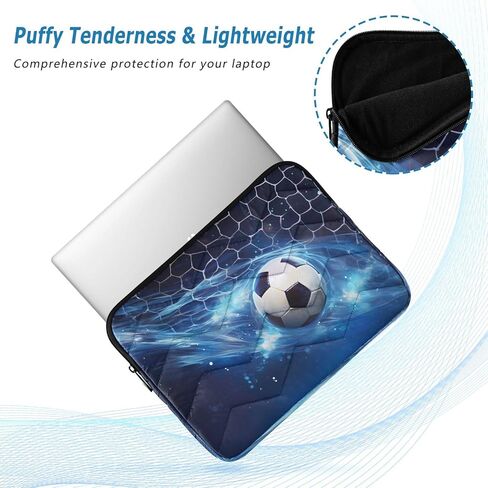 Soccer Blue Ray 13-14 Inch Laptop Sleeve Bag for Men Women Durable Protective Computer Carrying Cover with Waterproof Fabric Polyester Vertical Case for Most Monitors Tablet Notebook in Saudi Arabia
