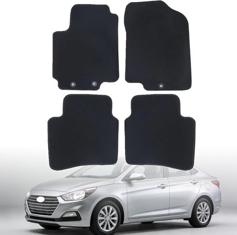GXARTS Car Waterproof Floor Mats Carpet Full Set Compatible with Hyundai Accent 2012 2013 2014 2015 2016 2017 | All-Weather Protect, Black Velour Automobile Floor Liner Accessories in Saudi Arabia
