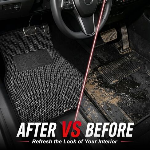 Universal Car Floor Mats, 3D Mesh Fabric All Weather Waterproof Car Floor Liners,With Anti-Slip Granule Backing&Driver Heel Pad,Efficient Dust&Dirt Resistant for Sedan,SUV,Truck,Van,Set of 4pcs in Saudi Arabia