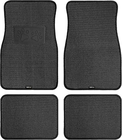 Universal Car Floor Mats, 3D Mesh Fabric All Weather Waterproof Car Floor Liners,With Anti-Slip Granule Backing&Driver Heel Pad,Efficient Dust&Dirt Resistant for Sedan,SUV,Truck,Van,Set of 4pcs in Saudi Arabia