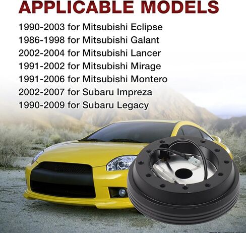 Steering Wheel Hub Adapter Compatible with 90-03 for Mitsubishi Eclipse 1991-2002 for Mitsubishi Mirage 1991-2006 for Mitsubishi Montero 2002-2007 for Subaru Impreza 90-09 for Subaru Legacy in Saudi Arabia