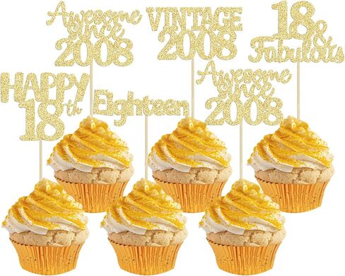 Gyufise 30Pcs Happy 90th Birthday Cupcake Toppers Glitter Awesome Since 1936 Ninety 90 Fabulous Vintage 1936 Cupcake Picks for 90th Birthday Anniversary Retirement Party Supplies Rose Gold in Kuwait
