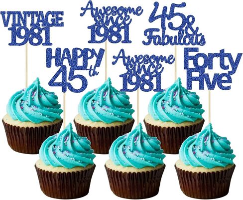 Gyufise 30Pcs Happy 90th Birthday Cupcake Toppers Glitter Awesome Since 1936 Ninety 90 Fabulous Vintage 1936 Cupcake Picks for 90th Birthday Anniversary Retirement Party Supplies Rose Gold in Kuwait