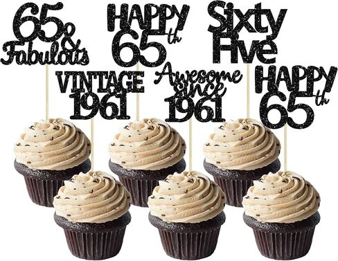 Gyufise 30Pcs Happy 90th Birthday Cupcake Toppers Glitter Awesome Since 1936 Ninety 90 Fabulous Vintage 1936 Cupcake Picks for 90th Birthday Anniversary Retirement Party Supplies Rose Gold in Kuwait