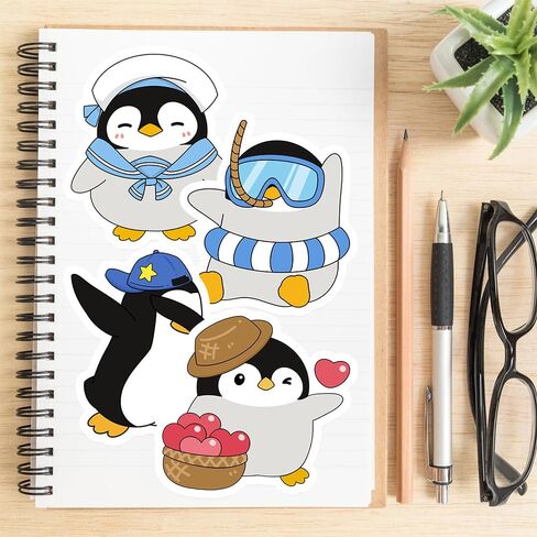 LOOAEFX 24Sheet Make a Penguin Face Sticker Kit - Winter Crafts for Boy and Girl, Make Your Own Sticker Activity, Christmas Classroom Party Favors & Goodie Bag Stuffers in Saudi Arabia