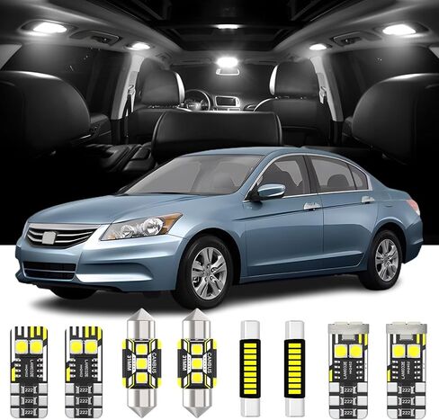 14 Pieces Interior LED Lights Kit Replacement for Honda Accord 2003-2012 White LED Interior Bulbs Package + Install Tool in Saudi Arabia
