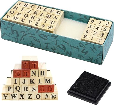 80 Pieces Small Wooden Letter Stamps Mini Number Alphabet Rubber Stamps for Crafting Wood Rubber Stamp for Card Making Scrapbooking & DIY Projects (2) in Saudi Arabia