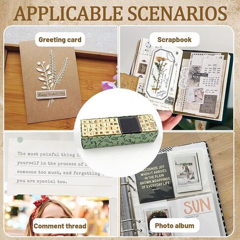 80 Pieces Small Wooden Letter Stamps Mini Number Alphabet Rubber Stamps for Crafting Wood Rubber Stamp for Card Making Scrapbooking & DIY Projects (2) in Saudi Arabia
