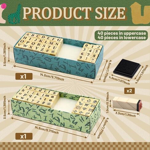 80 Pieces Small Wooden Letter Stamps Mini Number Alphabet Rubber Stamps for Crafting Wood Rubber Stamp for Card Making Scrapbooking & DIY Projects (2) in Saudi Arabia